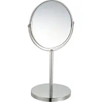 MSV Schminkspiegel Kosmetikspiegel Standspiegel Badezimmerspiegel "Capri" 3-Fach Vergrößerung - Ø 17cm
