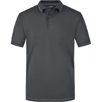 James & nicholson Hochwertiges Poloshirt mit Kontraststreifen graphite/white, Gr. 3XL