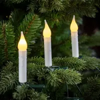 F-H-S International LED Kerzenlichterkette 20 warmweiße LED Wachsoptik 7,6m 20 Kerzen weiß