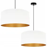 Light11 HOME Kronleuchter Pendelleuchte mit goldenem Velours Lampenschirm – Elegante Hängelampe Deckenlampe für Wohnzimmer und Esszimmer