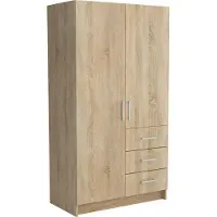 Masseno Drehtürenschrank PINELLO 96/177/50 cm 2-türig Schlafzimmer Schrank Kleiderschrank Sonoma Eiche