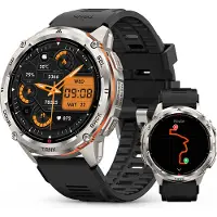 Kospet TANK T3 Ultra 2 GPS Smartwatch Herren,Edelstahl Gehäuse, 5ATM Wasserdicht, 60+Tage Akkulaufzeit, Bluetooth anrufen，Fitnessuhr mit 1,43" AMOLED
