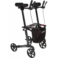 Mobilex FabaCare Arthritis Rollator Set Tiger, pannensichere Softräder, drehbare Armauflagen, faltbarer Leichtgewichtrollator, höhenverstellbar, mit Tasche