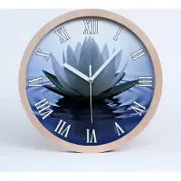 Tulup Holzuhr 30fi cm wanduhr - weiße Spitzen - Seerose