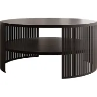 Mirjan 24 Couchtisch Fikoli, Wohnzimmer Kaffeetisch, Beine und Seiten aus Stahl (Farbe: Schwarz / Schwarz Molet)