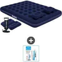 Bestway Luftmatratze - 2-Personen - 152 x 203 x 22 cm - Blau - Inklusive Handpumpe - Kissen - Zubehör