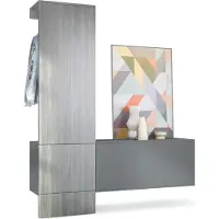 Vladon Garderobe Carlton Set 4, Germany, Wandgarderobe aus Deko-Paneel & Hängeschrank für Schuhe, Anthrazit matt/Avola-Anthrazit (156,5 x 193 x 35 cm)