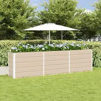 vidaXL "Schlussverkauf" Pflanzkübel im Garten - 1 pc - Blumenbeet/Gartenbeet - Elfenbein 480x50x45 cm Verzinkter Stahl C13515