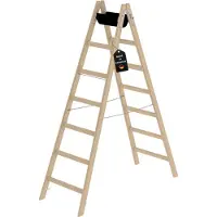 Proregal Sprossen-Stehleiter Holz 2x7 Sprossen