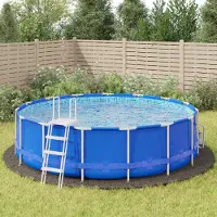 vidaXL Möbel Pool-Bodentuch Hellgrau Ø550 cm Polyester Geotextil - Poolzubehör &58295