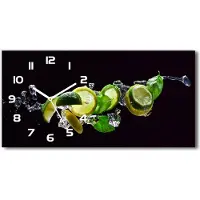 Tulup Wanduhr aus Glas – 60x30 cm - Glasbild - Glasuhr - Gehärtetes Glas - weisse-zeiger - Mojito