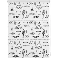 Lichtblick Rollo Klemmfix, ohne Bohren, Verdunkelung, Tipi - Schwarz Weiß 90 x 150 cm (B x L)