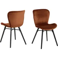 Ebuy24 (2er Set) Bali Esszimmerstuhl orange.