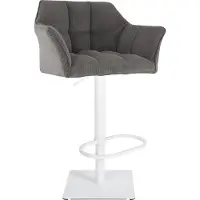 CLP Barhocker Damaso, höhenverstellbar, stilvoll und bequem | Farbe taupe Gestell Farbe weiß