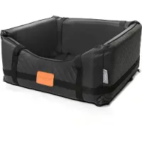 Mayaadi Home Hundeautositz Kunstleder Pako Pik Schwarz L (65 x 55 cm) Hundesitz Hundebett Autokörbchen Gesteppt