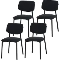 Albatros RAVINO Designerstuhl A21– 4er Set Esszimmerstuhl gepolstert mit Stoffbezug, moderner Küchenstuhl mit Rückenlehne, Stuhl, belastbar bis 110 kg– Schwarz