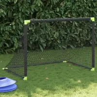 vidaXL Möbel Fußballtor für Kinder Klappbar Schwarz 90x64x64 cm - Sonstiges Fußballzubehör &40544
