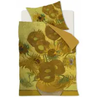 Beddinghouse Satin-Bettwäsche-Garnitur Van Gogh Tournesol Yellow 135x200+80x80