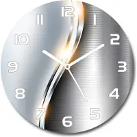 Tulup Wanduhr aus Glas 30fi Glasbild Glasuhr Gehärtetes Glas - weisse-zeiger - Metal abstraction