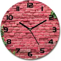 Tulup Wanduhr aus Glas 30fi Glasbild Glasuhr Gehärtetes Glas - schwarze-zeiger - Brick wall