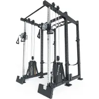 ATLETICA R8-Duality PRO Medium | Full Rack | 2x90 kg Steckgewicht | Cable Cross Station mit Klimmzugstange, J-Hooks, Safety Straps, Bar Holder