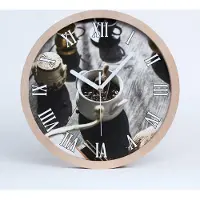 Tulup Holzuhr 20fi cm wanduhr - weiße Spitzen - Kaffeemühle