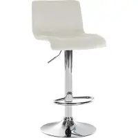 CLP Barhocker Hover Samtbezug höhenverstellbar drehbar mit Rückenlehne creme Material Gestell Metall in Chromoptik