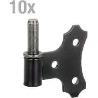 Alberts 10 x Kloben mit Zierplatte, 94 x 94 mm, zum Anschrauben, schwarz beschichtet