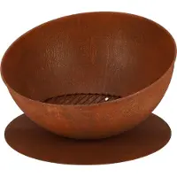 Esschert Design FF514, Freistehende Feuerstelle, offen, Brennholz, Rostfarbe, Draußen, Rund