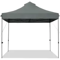Goplus Faltfaltpavillon 3x3m, Pop up Pavillon wasserdicht stabil, Gartenpavillon höhenverstellbar mit Rolltragetasche, Partyzelt Gartenzelt Sonnenschutz für Outdoor Party Festival Markt (Grau)