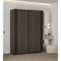 Masseno Schiebetürenschrank VANTE 150/210/62 cm 2-türig Schlafzimmer Schrank Kleiderschrank Eiche Dunin