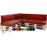 Sunnypillow Palettenkissen für Palettenmöbel - 8er Set - Palettenauflage für Palettensofa für Haus Garten - Palettenpolster mit abnehmbarem Bezug für Europaletten - Rückenkissen & Sitzkissen Rot