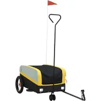 Syfax Fahrradanhänger Schwarz und Gelb 30 kg Eisen