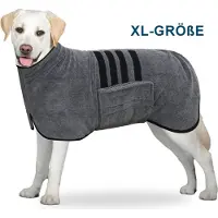 STILVORA Hundemäntel, Schnelltrocknendes Haustier Handtuch, Bademantel für Hund & Katze, super saugfähig, weich & bequem, ideal nach Bad, Regen oder Schwimmen, XL