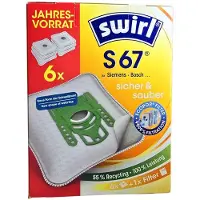 Swirl Original SWIRL S67 Staubsaugerbeutel 6er Pack Jahresvorrat Beutel Siemens Bosch