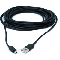 System-S USB 2.0 Kabel 5 m Micro B Stecker zu Typ A Stecker in Schwarz