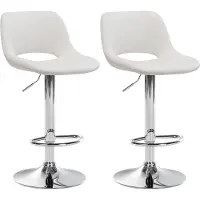 DELUKE Barhocker 2er Set JAKSON - Creme, Samt, Chrom | Barhocker mit Lehne Barstuhl Tresenhocker Tresenstuhl Kneipenhocker Kneipenstuhl