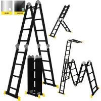 Craftfull Mehrzweckleiter CF-104A | 6in1 Leiter - Gelenkleiter aus Aluminium - Anti-Rutsch Klapp- & Stehleiter - Multifunktionsleiter (4x4 Sprossen)