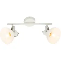 Globo Wand- Deckenlampe, Glas, weiß, Chrom, schwenkbar, L 35 cm