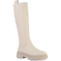 Van Hill Damen Stiefel Klassische Winterstiefel mit Plateau und Profilsohle