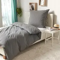 TRAUMSCHLAF Melange Bettwäsche 200x220 cm + 2x 80x80 cm anthrazit