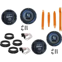DSX Hifonics Lautsprecher Set für VW Golf 8 Bj 16 -22 Tür Vorne hinten Bügel 360 W
