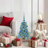 vidaXL "Schlussverkauf" Weihnachtsbaum(1 pc) - Kunstbaum/Tannenbaum - mit 150 LEDs mit Ständer Grün 65 cm PE C7619
