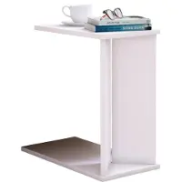 VCM Holz Beistelltisch | Couchtisch schlicht | Maße ca. H. 49 x B. 25 x T. 50 cm | Wohnzimmertisch mit zwei Fächern | Kaffeetisch - Nachto M