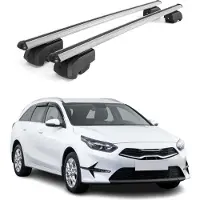 Omtec Dachträger Gepäckträger für Kia Ceed SW 2019-2021 Querträger ABE Alu Grau 2x
