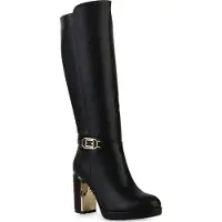 Van Hill Damen Leicht Gefütterte Klassische Stiefel Plateau Vorne Schuhe 840613, Farbe: Schwarz, Größe: 37