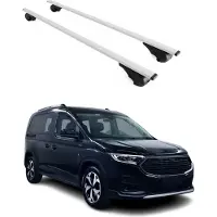 Omtec Dachträger Grundtäger für Ford Transit Connect 2013-2021 75kg Metall Silber 2x