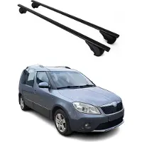 Omac Dachträger Grundtäger für Skoda Roomster Praktik 2007-2015 75kg Metall Schwarz