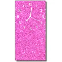 Tulup Glasuhr Wanduhr Küchenuhr Echt-Glas 30x60 Brokat Rosa
