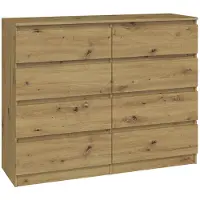 Top E Shop Topeshop M8 120 ARTISAN, Eiche, 8 Schublade(n), Partikelbord, Einfarbig, Modern, Partikelbord